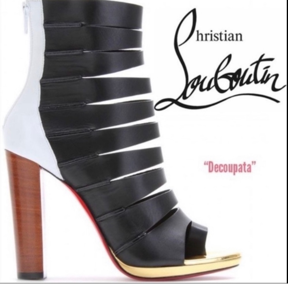 Christian Louboutin Decoupata Strappy Red
Sole Boot Size 7